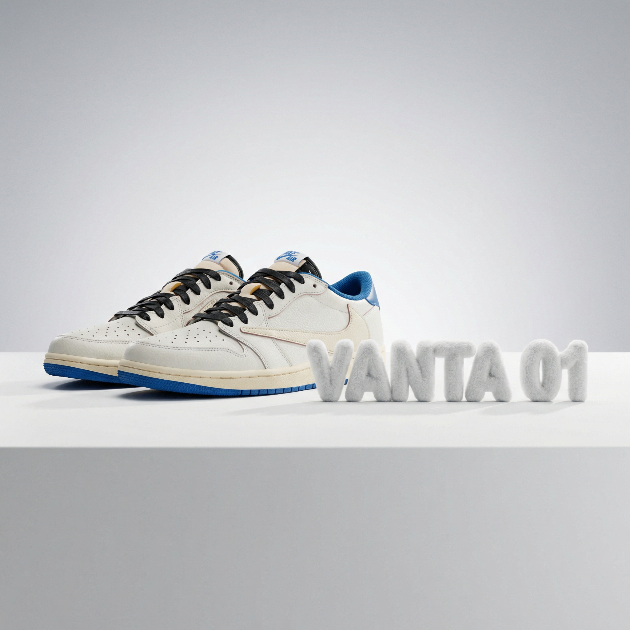 Fragment Design x Travis Scott x Air Jordan 1 Retro Low OG SP 'Sail Military Blue' - Image 2