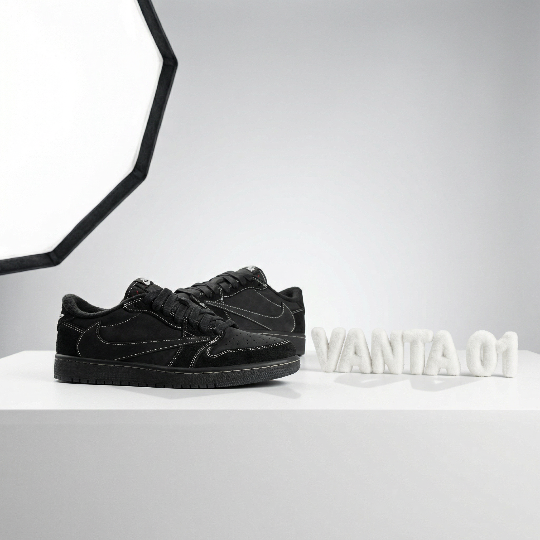 Little Kids' Travis Scott x Air Jordan 1 Retro Low 'Black Phantom'