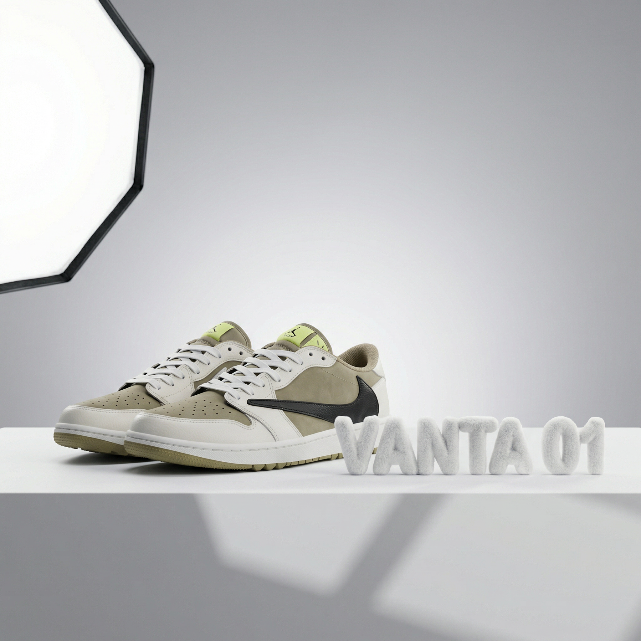 Little Kids' Travis Scott x Air Jordan 1 Low Golf 'Neutral Olive'