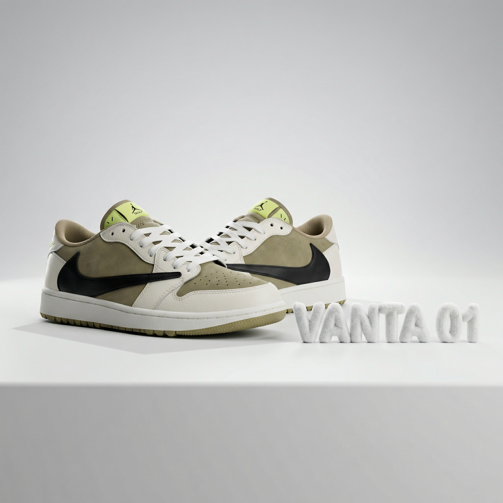 Little Kids' Travis Scott x Air Jordan 1 Low Golf 'Neutral Olive' - Image 2